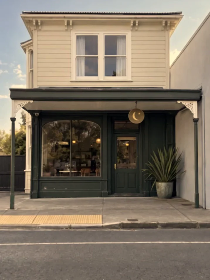 Vespera walkthrough frame: the shopfront